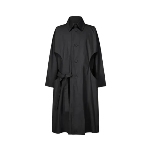 Cavity Belted Buttoned Coat