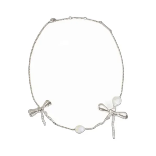 Silver Bow Necklace