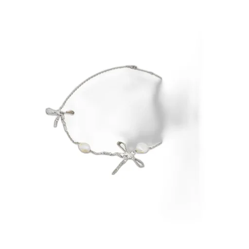 Silver Bow Necklace