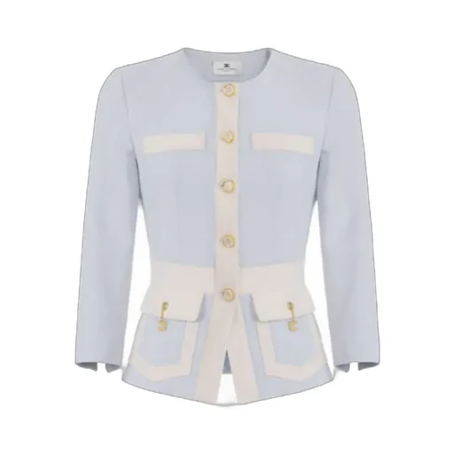 Colour-Blocking Button Jacket