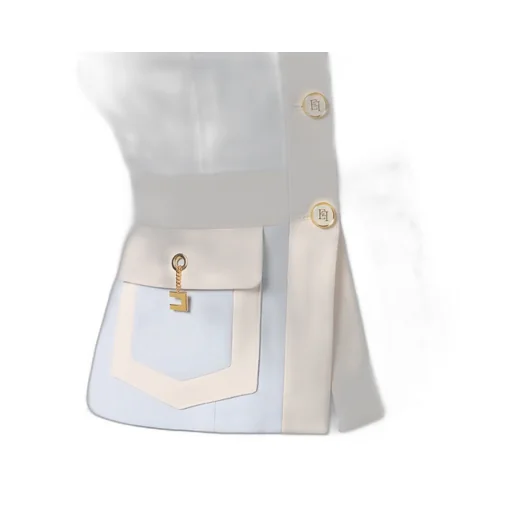 Colour-Blocking Button Jacket
