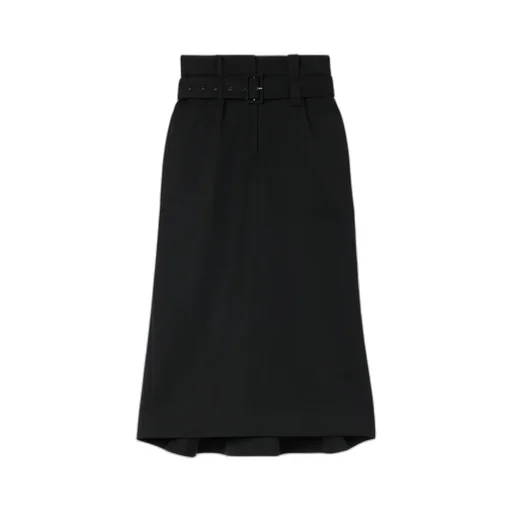Multi Belt Loop Kick Back Skirt
