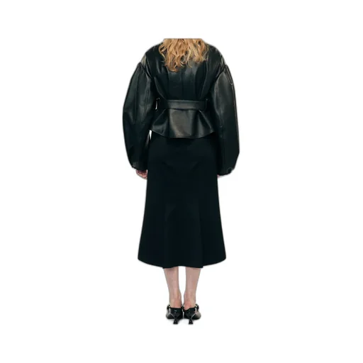 Multi Belt Loop Kick Back Skirt