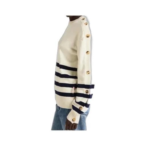 Jw Anderson Buttoned Sleeve Breton Jumper