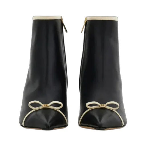 Pointed Ankle Boot With Mini Bow Detail