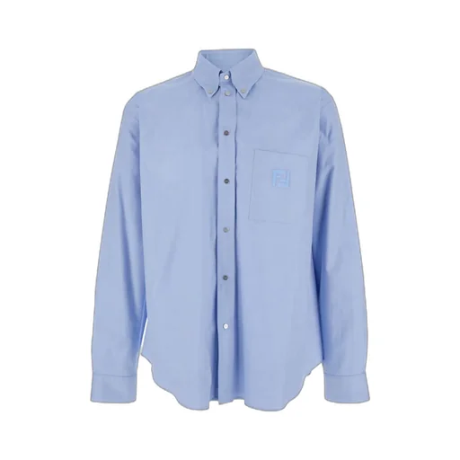 Fendi Logo Embroidered Bown-Down Oxford Shirt