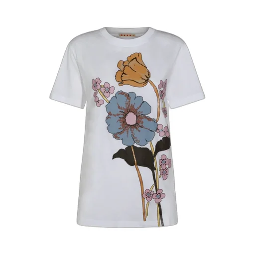 Marni Floral Printed Crewneck T-Shirt