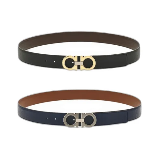 Reversible And Adjustable Gancini Belt With Switch Buckle
