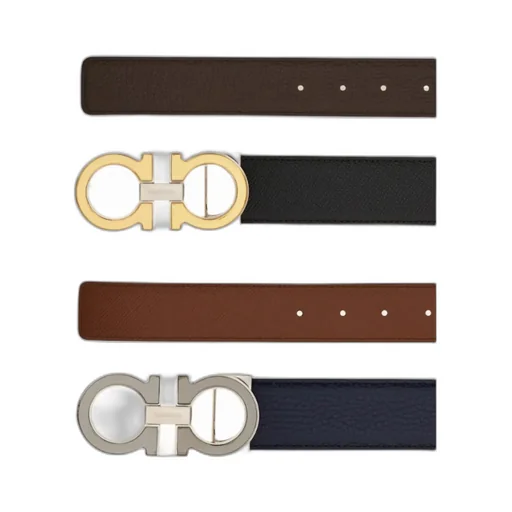 Reversible And Adjustable Gancini Belt With Switch Buckle