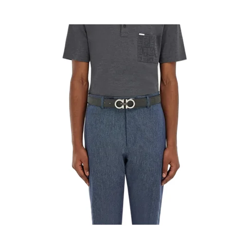Reversible And Adjustable Gancini Belt With Switch Buckle