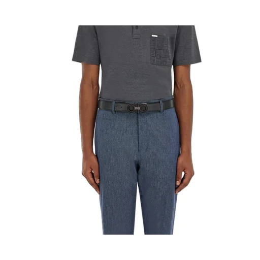 Reversible And Adjustable Gancini Belt With Switch Buckle