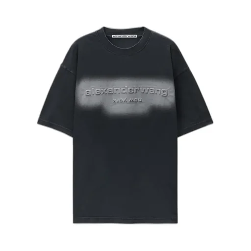Alexander Wang Oversized Logo Embossed Crewneck T-Shirt