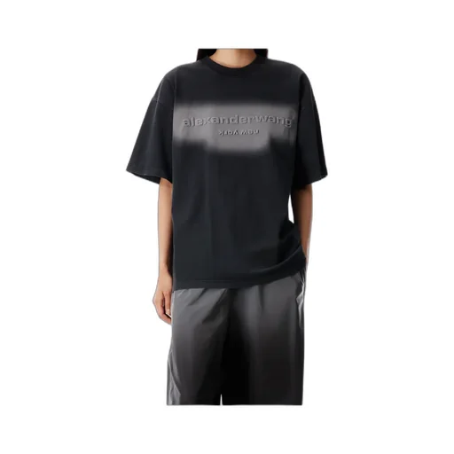 Alexander Wang Oversized Logo Embossed Crewneck T-Shirt