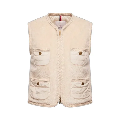 Moncler Mimosas Braided Trim Teddy Padded Gilet