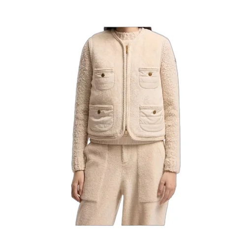 Moncler Mimosas Braided Trim Teddy Padded Gilet