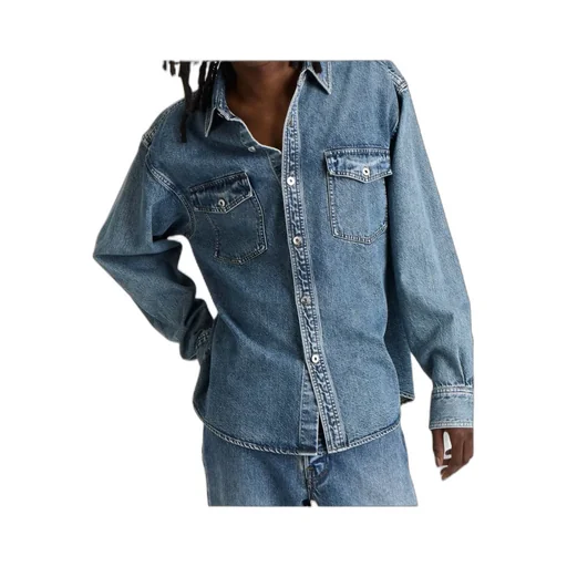 Jw Anderson Logo Patch Denim Shirt
