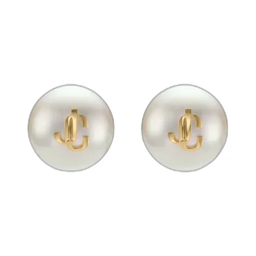 Jimmy Choo Logo Detailed Pearl Stud