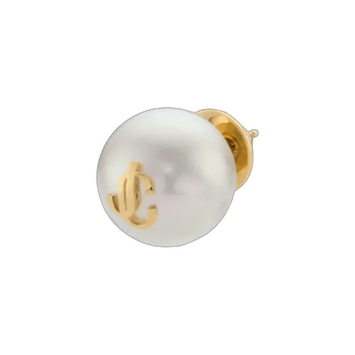 Jimmy Choo Logo Detailed Pearl Stud