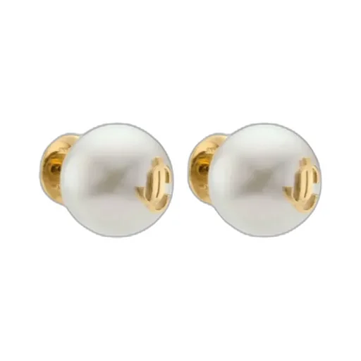 Jimmy Choo Logo Detailed Pearl Stud