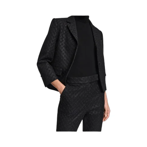 Embroidered Mini Blazer In Punto Milano