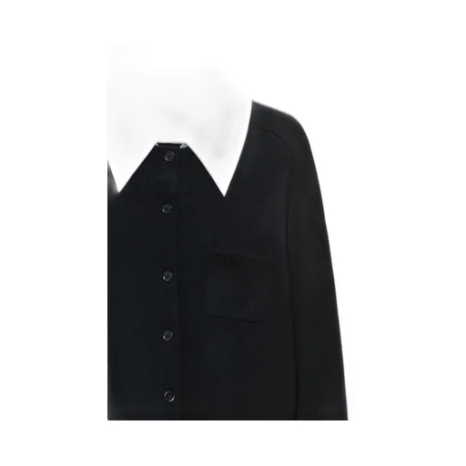 Cardigan With Contrast Collar