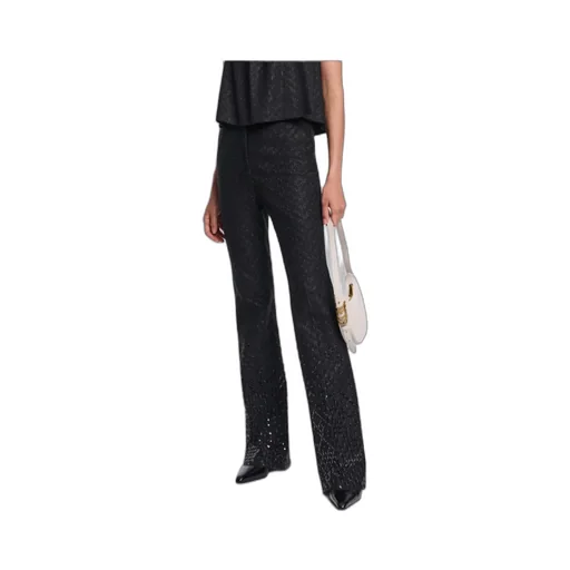 Degrade Sequin Embellished Flares In Punto Milano