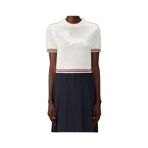 Thom Browne Hector Pointelle Knitted T-Shirt