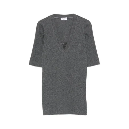 V-Neck Embellished T-Shirt