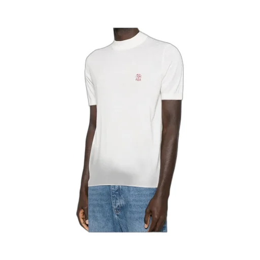 Embroidered-Logo Knitted T-Shirt