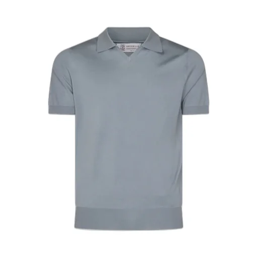Brunello Cucinelli Short Sleeved Ribbed Polo Shirt