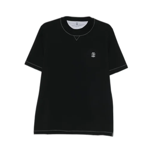 Brunello Cucinelli Logo Embroidered Crewneck T-Shirt