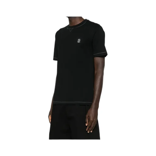 Brunello Cucinelli Logo Embroidered Crewneck T-Shirt