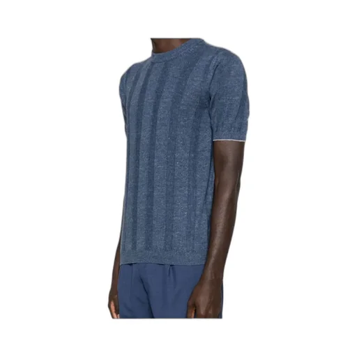 Ribbed Short-Sleeve Knitted T-Shirt