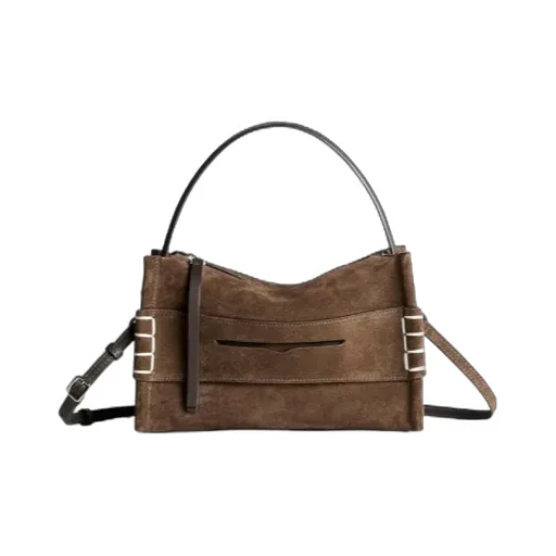 Small Loafer Bag In Brown Suede