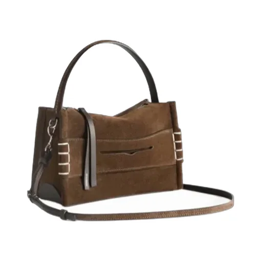 Small Loafer Bag In Brown Suede