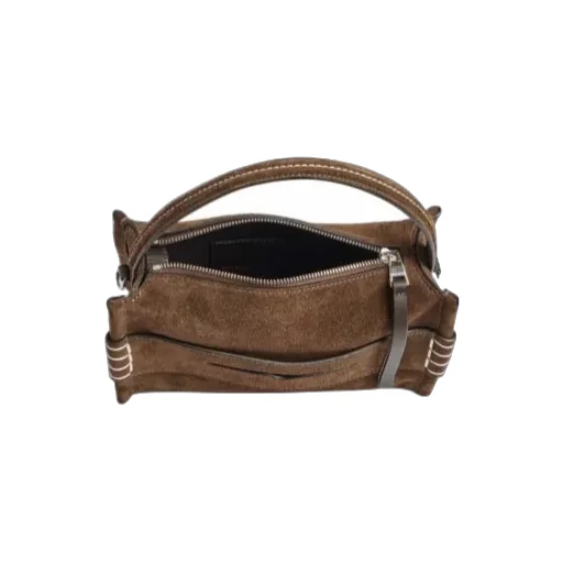 Small Loafer Bag In Brown Suede