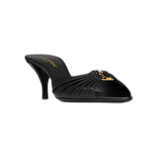 Saint Laurent Babylone Logo Plaque Mules