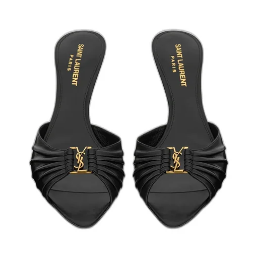 Saint Laurent Babylone Logo Plaque Mules