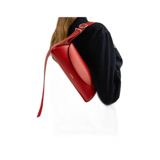 Jil Sander Cannolo Logo Stamped Small Shoulder Bag