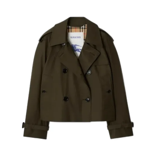 Double-Breasted Cropped Trench Jacket