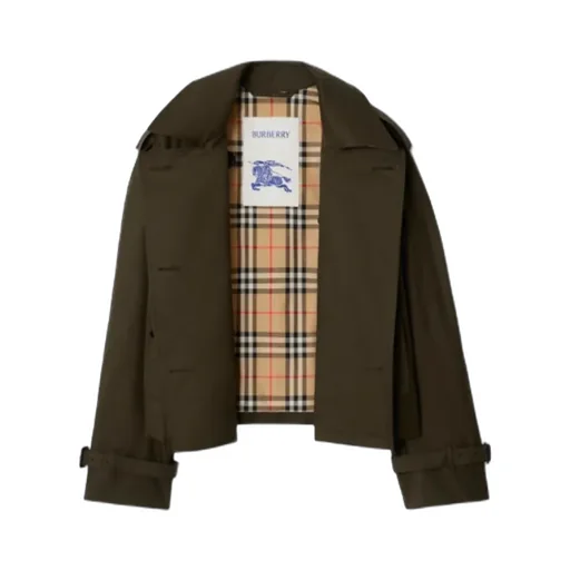 Double-Breasted Cropped Trench Jacket
