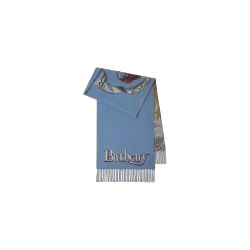 Burberry Knight Portrait Fringed Scarf