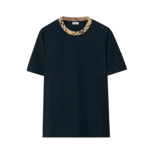 Burberry Check Trim Crewneck T-Shirt
