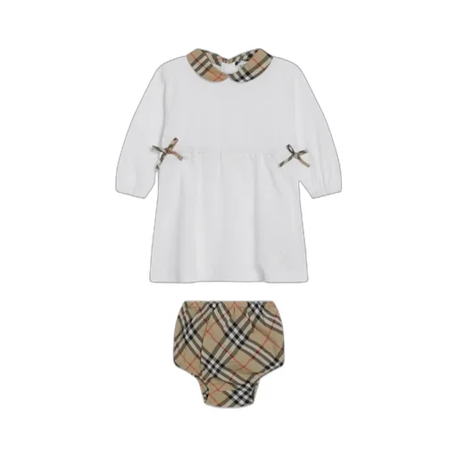 Check-Collared Bow Dress