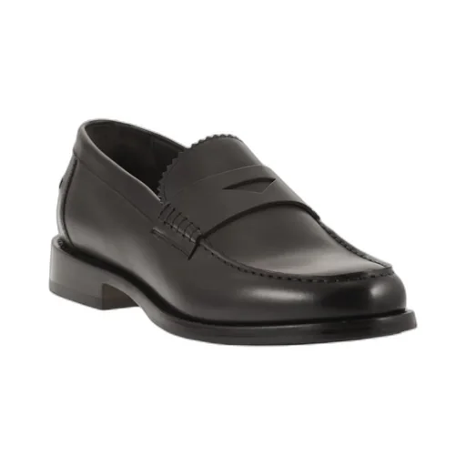 Doucal's Raised Stitch Moccasin Loafers