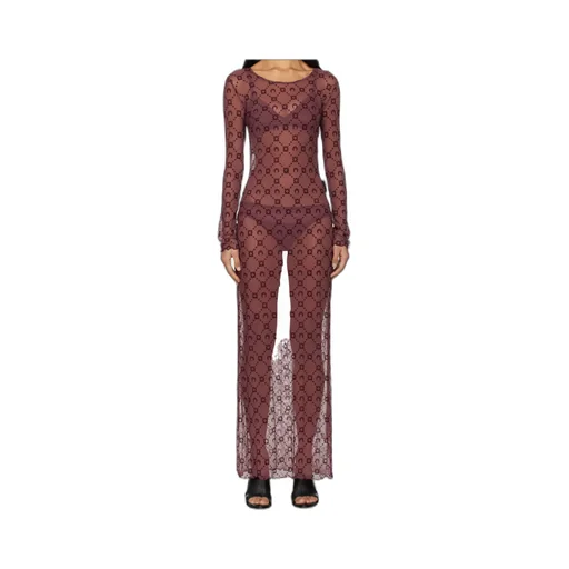 Marine Serre Moonogram Mesh Flock Dress