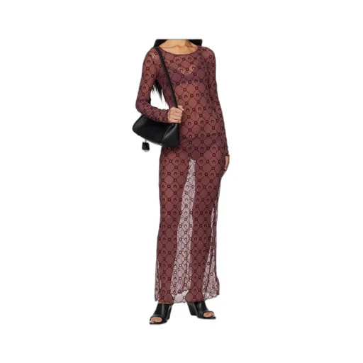 Marine Serre Moonogram Mesh Flock Dress