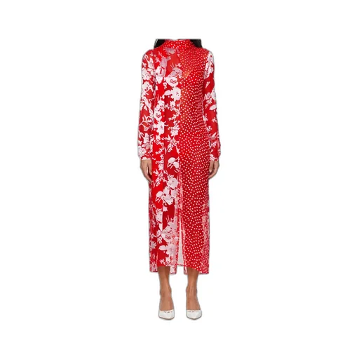 Marine Serre Regenerated Raso Silk Scarves Ls Dress