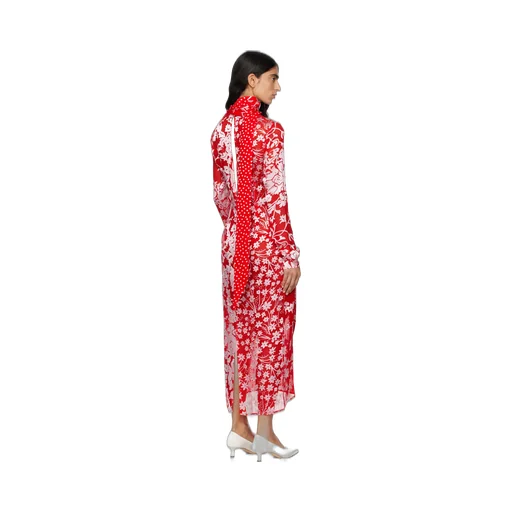 Marine Serre Regenerated Raso Silk Scarves Ls Dress