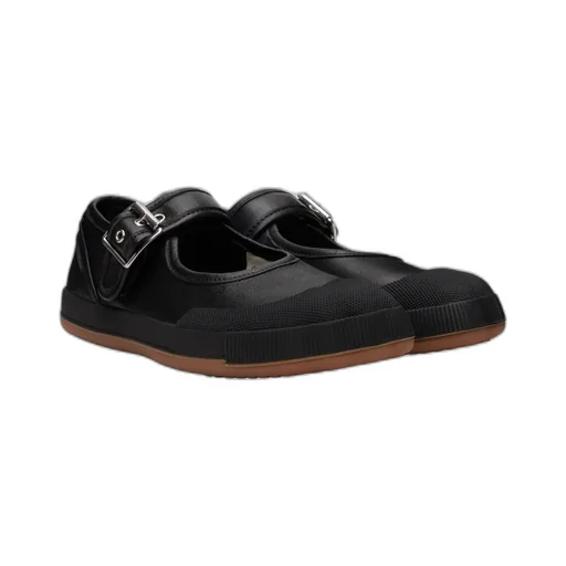 Black Animal Gym Bar Ballerina Flats
